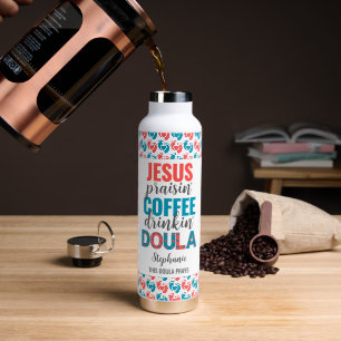 Jesus Prijsgevende Koffie Drinkende Christelijke D Waterfles