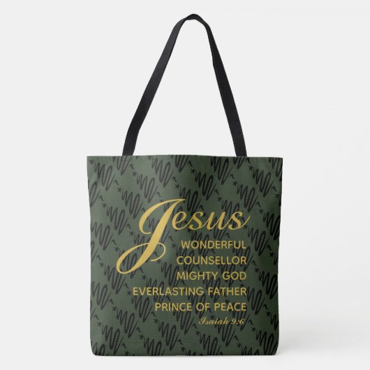 JESUS PRINCE OF PEACE Isaiah Scripts large Tote Bag (Voorkant)