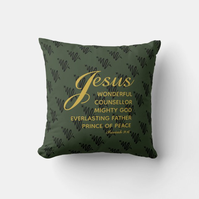 JESUS PRINS VAN DE VREDE Jesaja Kerstschrift Kussen (Voorkant)