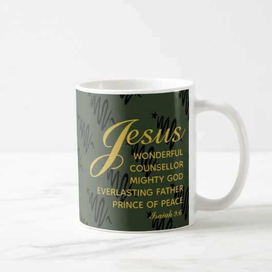 JESUS PRINS VAN DE VREDE Kerst Monogram Koffiemok (Rechts)