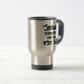 Jesus probeerde niet in te passen Grappig Graffiti Reisbeker (Voorkant rechts)