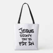 Jesus probeerde niet in te passen Grappig Graffiti Tote Bag (Achterkant)