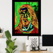 Jesus Psychedelic Art Nouveau Poster (Thuiskantoor)