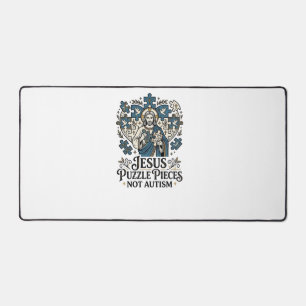 Jesus Puzzelstukken Niet Autisme Jesus Puzzelstukk Bureaumat