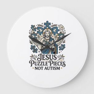 Jesus Puzzelstukken Niet Autisme Jesus Puzzelstukk Grote Klok