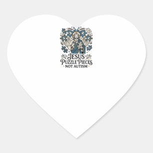 Jesus Puzzelstukken Niet Autisme Jesus Puzzelstukk Hart Sticker
