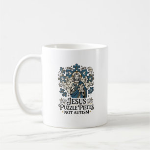 Jesus Puzzelstukken Niet Autisme Jesus Puzzelstukk Koffiemok