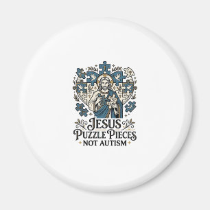Jesus Puzzelstukken Niet Autisme Jesus Puzzelstukk Magneet