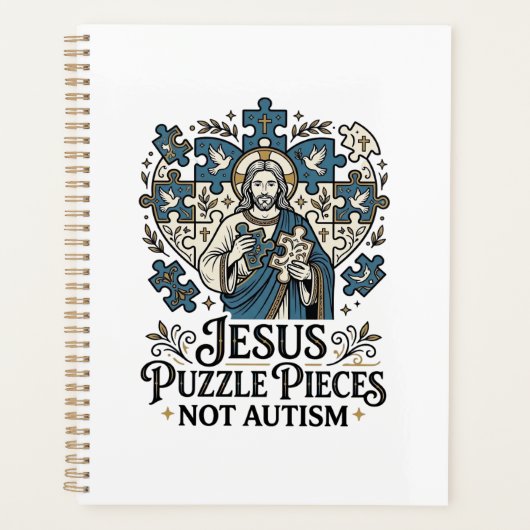 Jesus Puzzelstukken Niet Autisme Jesus Puzzelstukk Planner (Voorkant)