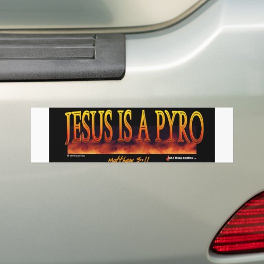 jesus pyro bumpersticker (Op auto)