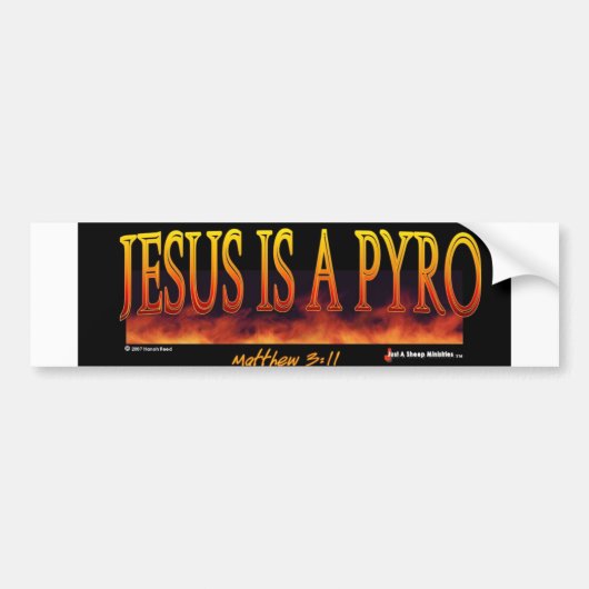 jesus pyro bumpersticker (Voorkant)
