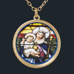 Jesus & Queen of Heaven Glas in lood Ketting<br><div class="desc">Jezus en koningin van het Glas in lood Ketting</div>