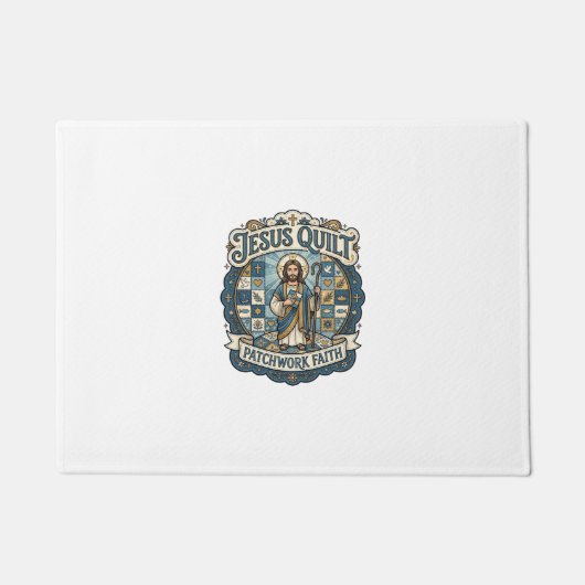 Jesus Quilt Patchwork Geloof Jesus Quilt Patchwork Deurmat (Voorkant)