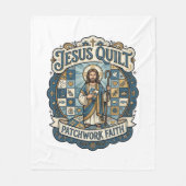 Jesus Quilt Patchwork Geloof Jesus Quilt Patchwork Fleece Deken (Voorkant)