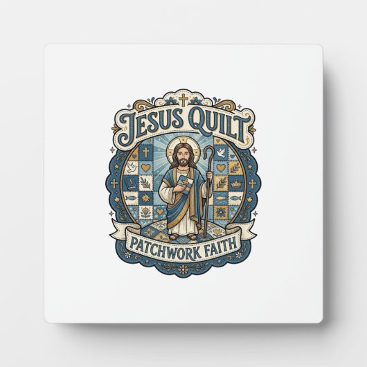 Jesus Quilt Patchwork Geloof Jesus Quilt Patchwork Fotoplaat (Voorkant)