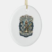 Jesus Quilt Patchwork Geloof Jesus Quilt Patchwork Keramisch Ornament (Rechts)