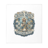 Jesus Quilt Patchwork Geloof Jesus Quilt Patchwork Notitieblok (Voorkant)