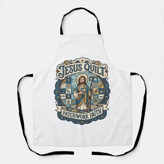Jesus Quilt Patchwork Geloof Jesus Quilt Patchwork Schort (Voorkant)