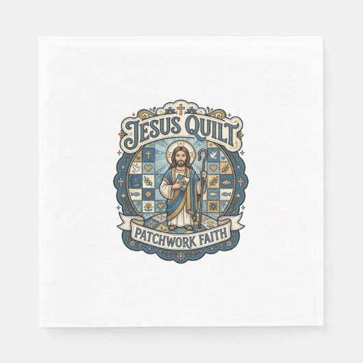 Jesus Quilt Patchwork Geloof Jesus Quilt Patchwork Servet (Voorkant)
