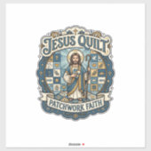 Jesus Quilt Patchwork Geloof Jesus Quilt Patchwork Sticker (Vel)