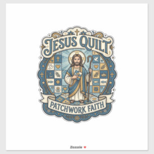 Jesus Quilt Patchwork Geloof Jesus Quilt Patchwork Sticker