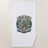 Jesus Quilt Patchwork Geloof Jesus Quilt Patchwork Strandlaken (Voorkant)