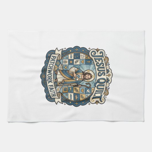 Jesus Quilt Patchwork Geloof Jesus Quilt Patchwork Theedoek (Horizontaal)