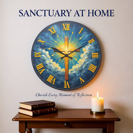 Jesus Radiant Heavenly Cross Grote Klok