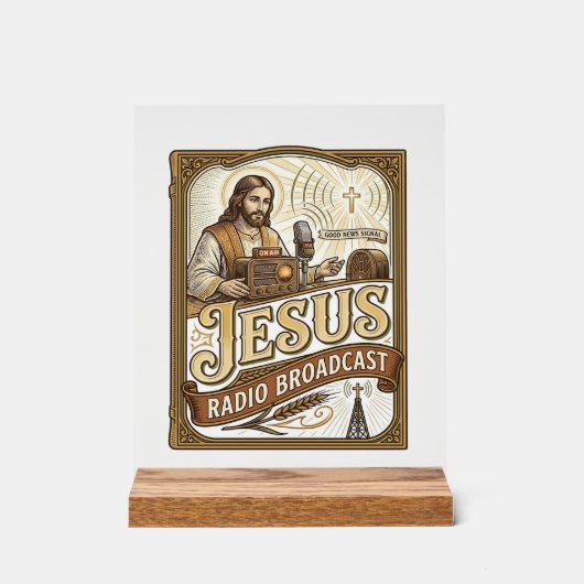 Jesus Radio-uitzending Jesus Radio-uitzending Chri Acryl Bord (Voorkant)