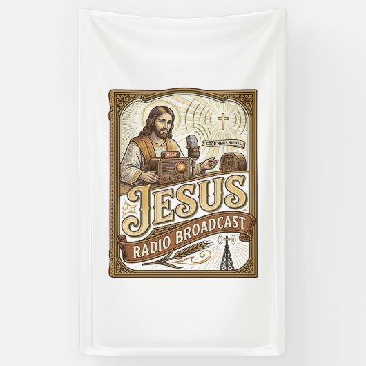 Jesus Radio-uitzending Jesus Radio-uitzending Chri Spandoek (Verticaal)