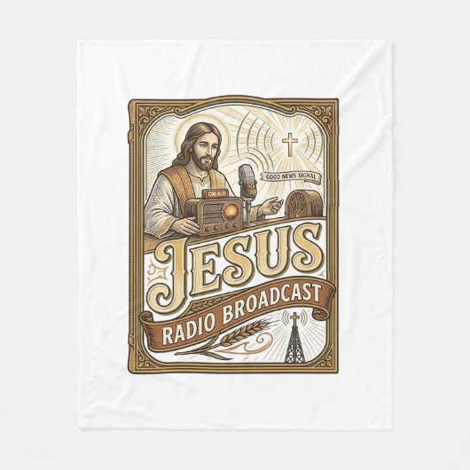 Jesus Radio-uitzending Jezus Radio-uitzending Chri Fleece Deken (Voorkant)