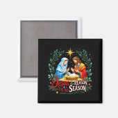 Jesus Reason For The Season Nativity Christmas Des Magneet (Voorkant / Achterkant)