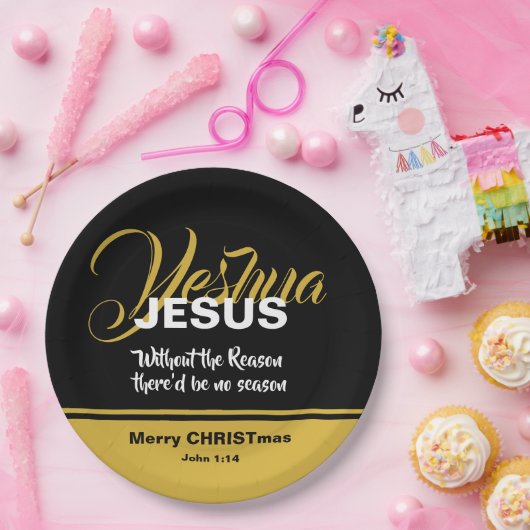 JESUS REASON SEASON Christelijk ScriptCHRISTMAS Papieren Bordje (Feest)