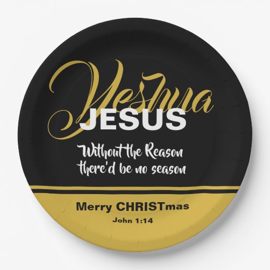 JESUS REASON SEASON Christelijk ScriptCHRISTMAS Papieren Bordje (Voorkant)