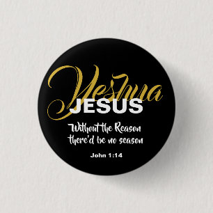 JESUS REASON SEASON Christelijk Scriptkerstmis Ronde Button 3,2 Cm