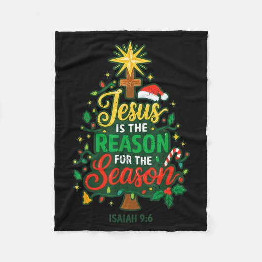 Jesus Reason Season Christian Christmas Family Pjs Fleece Deken (Voorkant)