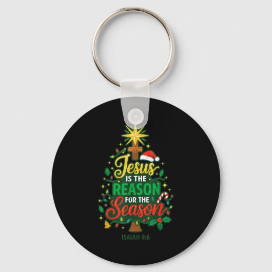 Jesus Reason Season Christian Christmas Family Pjs Sleutelhanger (Voorkant)