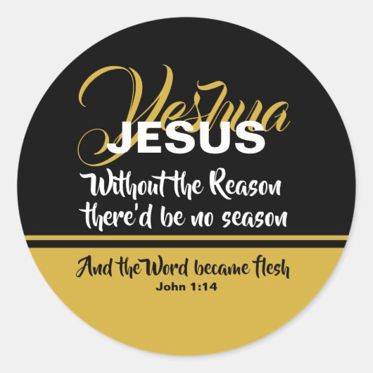 JESUS REASON SEASON CHRISTMAS Christelijke scripts Ronde Sticker (Voorkant)