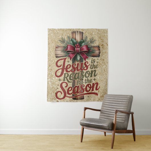 Jesus Reason Season Tapestry Wandkleed (In situ)