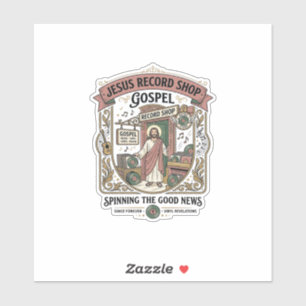 Jesus Record Shop Gospel Jesus Record Shop Christe Sticker