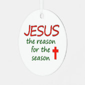 JESUS Reden voor seizoen Metalen Ornament (Voorkant links)
