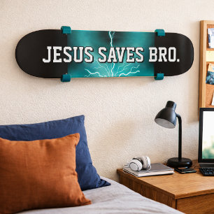 Jesus Redt Bro. Blauwe Bliksem Skateboard
