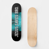 Jesus Redt Bro. Blauwe Bliksem Skateboard (Voorkant)