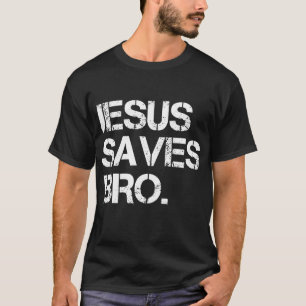 Jesus Redt Bro - Retro Grappig Christelijk Geloof T-shirt