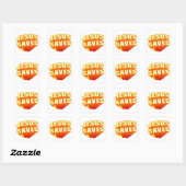 Jesus redt Christelijk cadeau Vierkante Sticker (Vel)