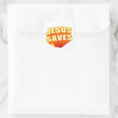Jesus redt Christelijk cadeau Vierkante Sticker (Tas)