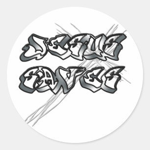Jesus redt Christelijk Ronde Sticker