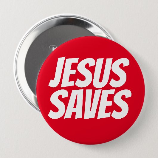 Jesus redt Christelijke Button (Voorkant /achterkant)