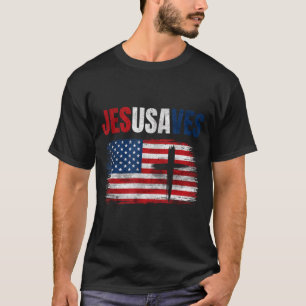 Jesus redt de VS Jesusaves Christelijk Religieus T-shirt