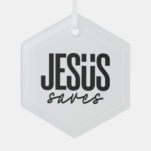JESUS REDT GLAS ORNAMENT (Voorkant)